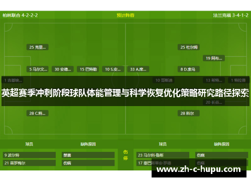 英超赛季冲刺阶段球队体能管理与科学恢复优化策略研究路径探索